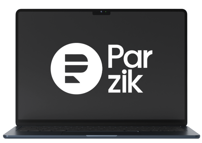 Parzik en laptop